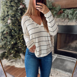 Ivory Gentle Stripe Knit Top