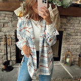 Arielle White Multi Plaid Button Up