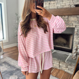 Pink Lemonade Striped Oversized Top