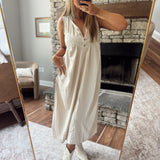 Natural Relaxed Resort Midi Dress