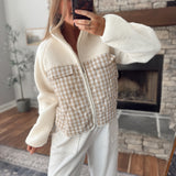 Cream Neutral Grounds Fleece Jacket