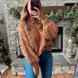 Winter Wishes Burnt Topaz Chenille Sweater