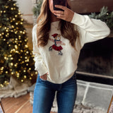 Ice Skater Bear Graphic Sweater
