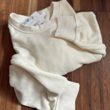 Cream Locklyn Cropped Raw Edge Crew