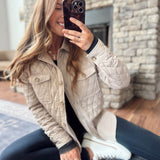 Stone Cold Taupe Quilted Shacket