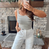 Striped Black Ribbed Rebel Seamless Bodysuit