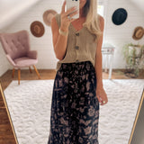 Black Tea Garden Maxi Skirt