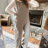 Espresso Ribbon Tie Jumpsuit