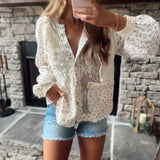 Kyla Cream Floral & Lace Hooded Button Down