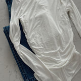 White Soleil Boat Neck Long Sleeve Bodysuit