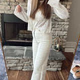 A New Day Ivory Risen Tummy Control HR Cropped Wide Leg Denim