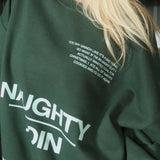 Naughty and Nice Pine Green Graphic Crew