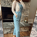 Farmers Market Chic Denim Jumpsuit with Tie Straps