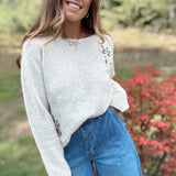 Oatmeal Threaded Botanica Sweater