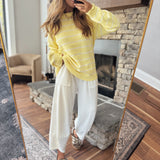 Lemon Drop Lines Sweater