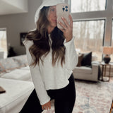 Caitie Ash Grey Cap Shoulder Hoodie