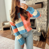 Denim Blue Colorblock Sweater