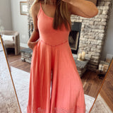 Coral Rodeo Revival Jumpsuit