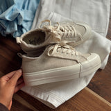 Natural Charmer Linen Lace up Platform Sneaker