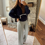 Heather Gray Cielle Waffle Pants
