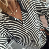 Charcoal Mini Stripe Piper Knit Cardigan