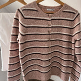 Light Pink Double Striped Cardigan