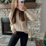 Beautiful in Beige Mock Neck Sweater