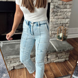 Risen Light Multi Seam Design HR Straight Denim