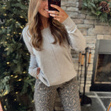 Heather Mocha Eva Front Seam Sweater