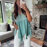 Serenity Draped Babydoll Top