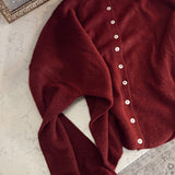 Wine Piper Knit Cardigan