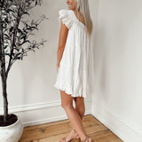 Girl Next Door White Off Shoulder Mini Dress