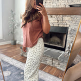 Cream Palmer Floral Barrel Pants