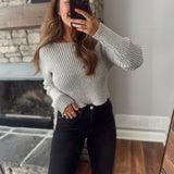 Gray Rustling Leaves Sweater
