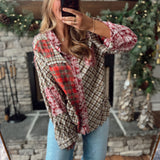 Mulberry Poppin Patchwork Flannel