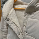 Cream Fleece Lined Puffer Jacket