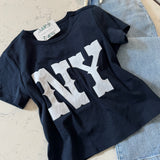 NY Navy Contrast Baby Tee