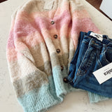 Oatmeal Mohair Striped Cardigan