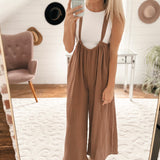 Brixton Mocha Wide-Leg Overalls