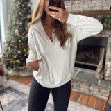 Sandstone Washed Half Zip Sweatshirt