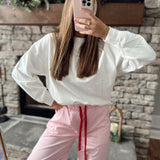 White On The Daily Basic Pullover Crew