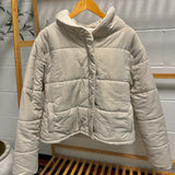Cream Fleece Lined Puffer Jacket