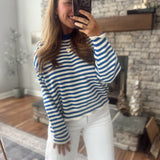 Blue Noel Striped Sweater