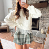 Olive Plaid Crispin Mini Skirt