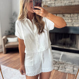 Off White Delicate Details Top