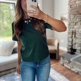Forest Green Jules Lightweight Crop Tee