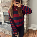 The Elite Stripe Mock Neck Sweater