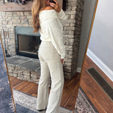 Mica Gray & Cream Stripe Super HR Straight Jeans