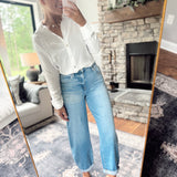 Risen Medium HR Barrel Crop Cuffed Jeans