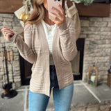 Asher Mocha Stitch Striped Cardi